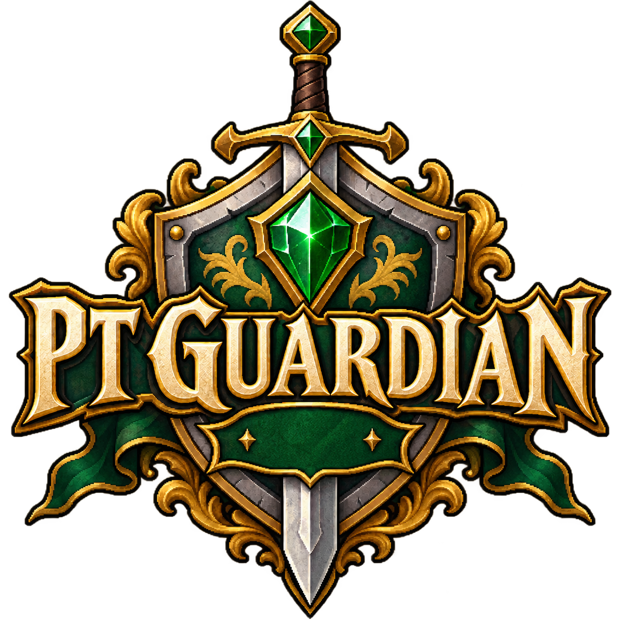 Escudo, espada e esmeralda do PT Guardian